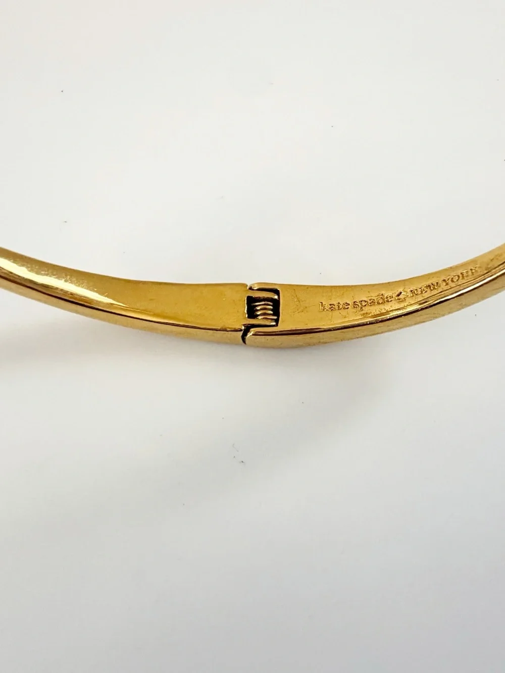 Kate Spade Raising The Bar Gold Tone Black & Rhinestone Hinge Bracelet